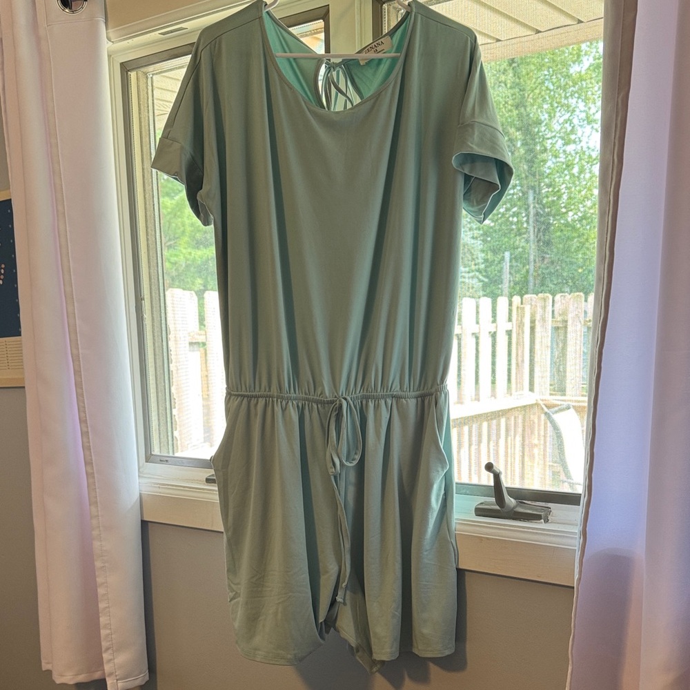 Zenana Outfitters Mint Green Romper